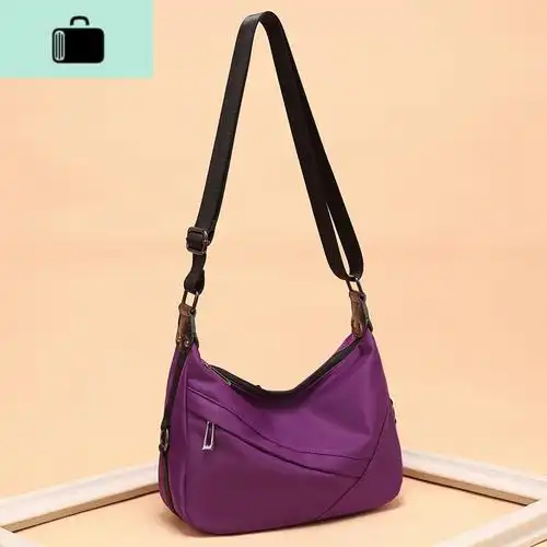 尼龙女斜挎包休闲中老年妈妈包帆布单肩包牛津布轻便防水旅游跨包new