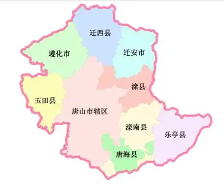 唐山市街道分布图 唐山的行政区划