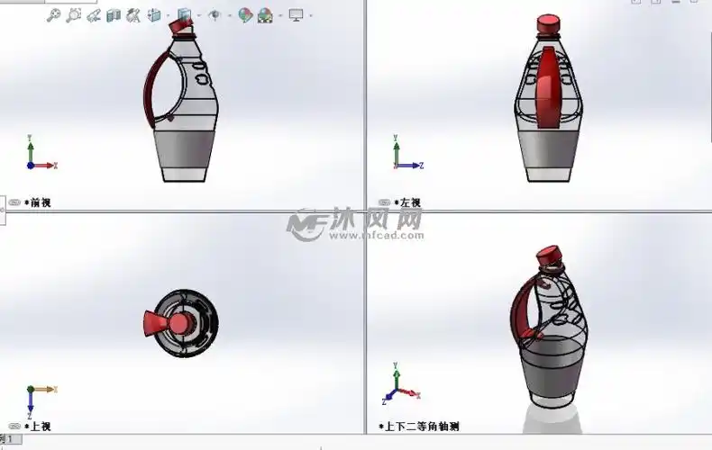 昆仑山水瓶设计模型三视图
