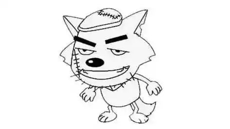 彩色有颜色灰太狼简笔画怎么画 可爱灰太狼简笔画画法图解