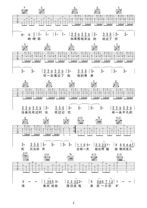 听见凉山,在路上吉他谱