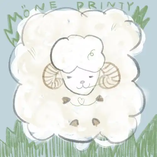 动物插画绵羊是方方正正的动物呀