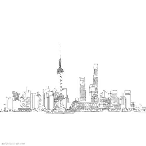 上海东方明珠线描建筑