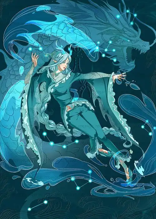 灵感来源于四方神兽的拟人化展现.个人原创于2022年五月.