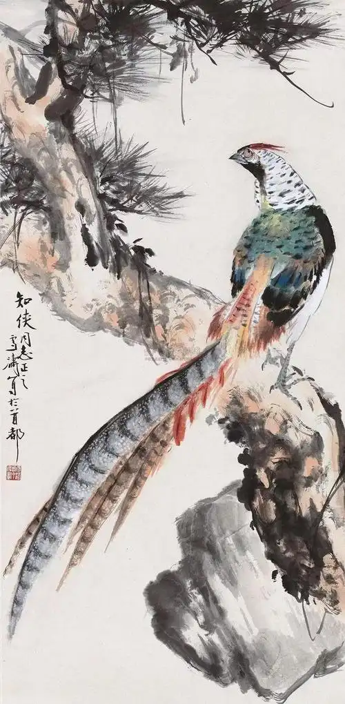 国画《锦鸡图》欣赏_网易订阅