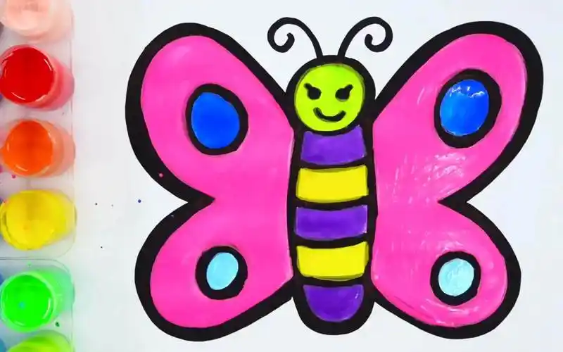 蝴蝶简笔画彩色 蝴蝶简笔画彩色的图片