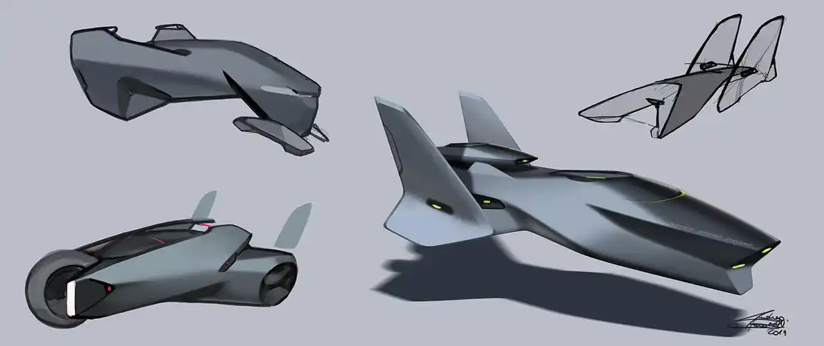 概念设计vechicles未来私人飞机模型