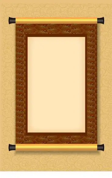 中式古典空白卷轴图片