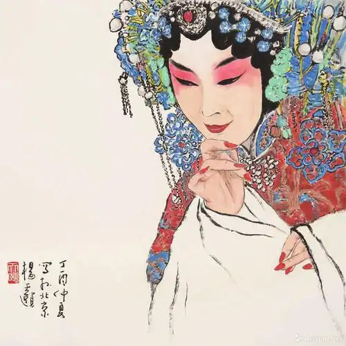 京剧画像_国画人物_杨天颐作品展_杨天颐在线作品_杨天颐官方网站