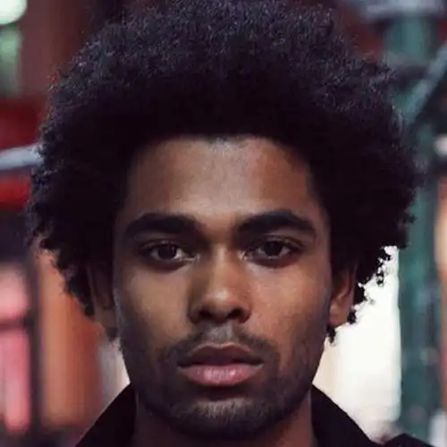 非洲爆炸头短卷发 男款afro wig黑色12寸欧美亚马逊假发跨境外贸