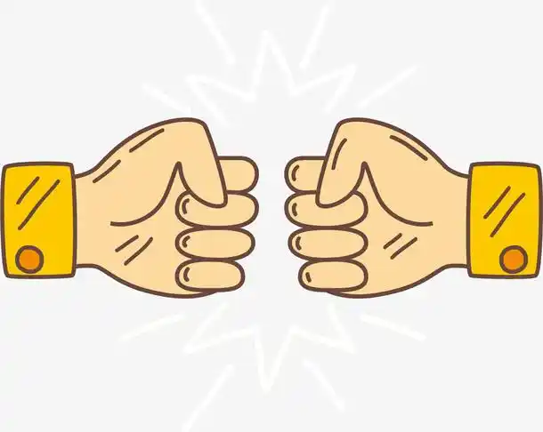 拳头碰撞的卡通手势