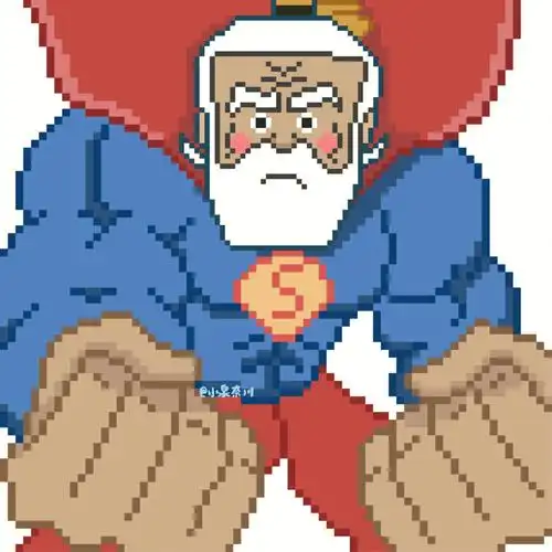 葫芦娃爷爷得超人五连像素画头像