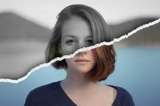 撕纸人像照片效果特效模板1874209免抠图片素材