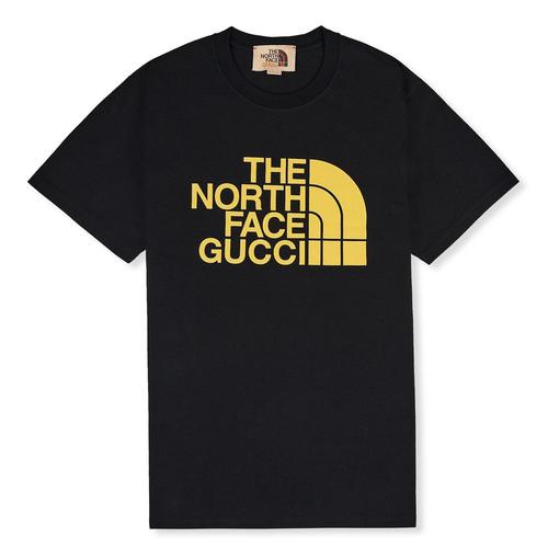 古驰gucci男款|北面 联名 徽标 t恤|x the north face black yellow t