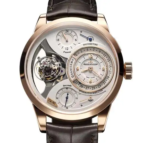 [9.5新]积家球体陀飞轮手动机械男表双翼系列玫瑰金