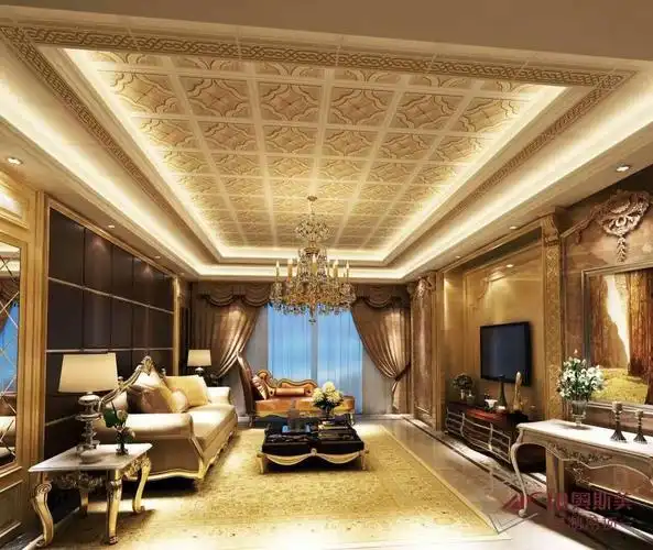 客餐厅,简约,欧式铝合金二级吊顶