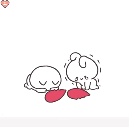 小兔子粘破碎心心表情包动图