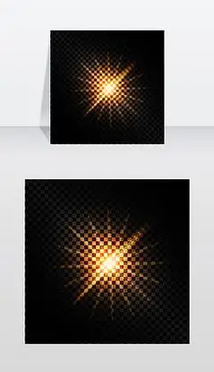 发光效果的矢量图图形设计在黑色透明背景上矢量图