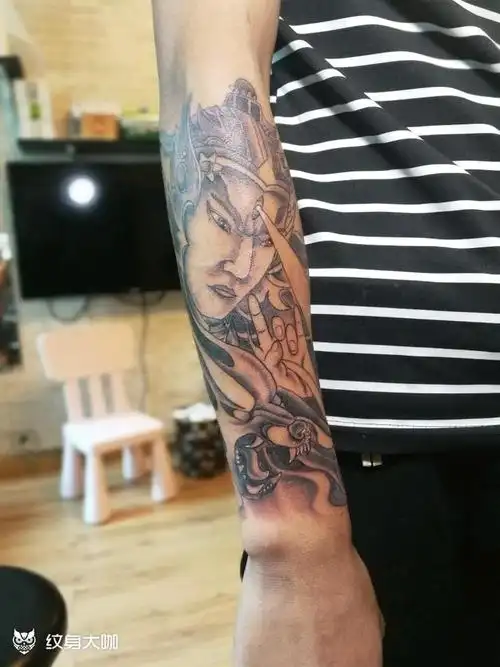 二郎神_纹身图案手稿图片_菜菜的纹身作品集