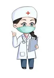 抱着文件夹举起拳头的q版医生