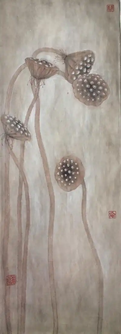 蔡春明,原创作品,工笔,莲蓬