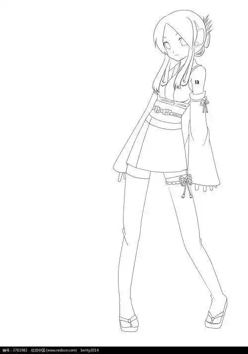 小女孩简笔画全身 画女孩简笔画 全身