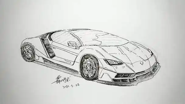 兰博基尼简笔画 兰博基尼简笔画帅气