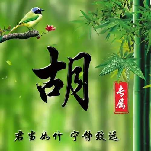 编号2326免费姓氏微信头像竹报平安宁静致远