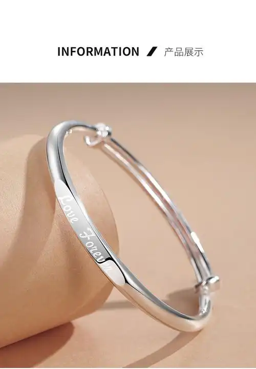 老凤祥款式9999纯银手镯女小众设计年轻款足银镯子银饰2021年新款生日