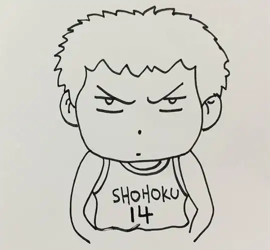 q版三井寿简笔画画法步骤图片