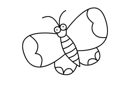 飞翔蝴蝶简笔画画法