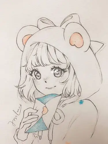 可爱女孩头像绘画过程