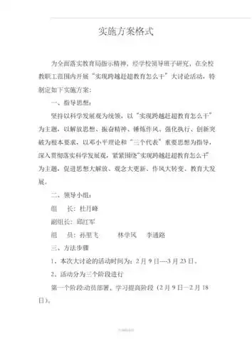 实施方案格式模板.docx 5页