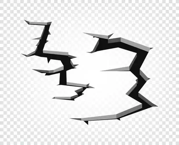 地面裂缝裂开两条裂纹效果图片免抠素材