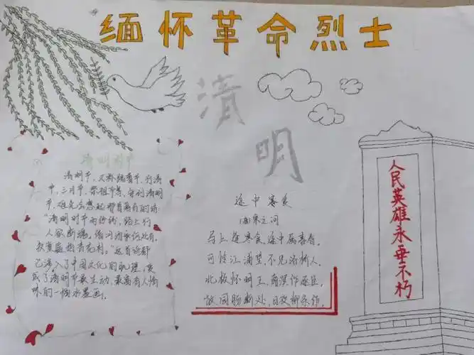 缅怀先烈 致敬英雄——福建体育职业技术团委举办清明节手抄报展示