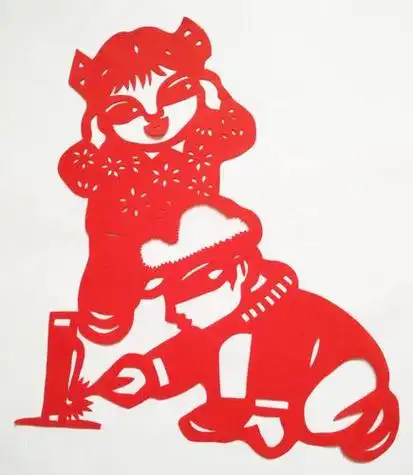 辫子小女孩手工剪纸 手工剪纸图片大全简单-普车都