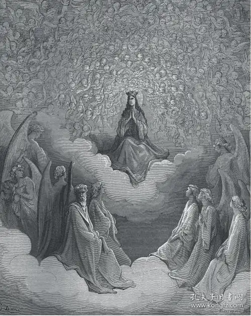 地狱,穿过忏悔灵魂的炼狱,最后,在佩德里斯带领他穿过构成天堂的九重