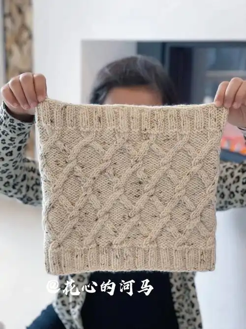 棒针图解经典款百搭麻花围脖