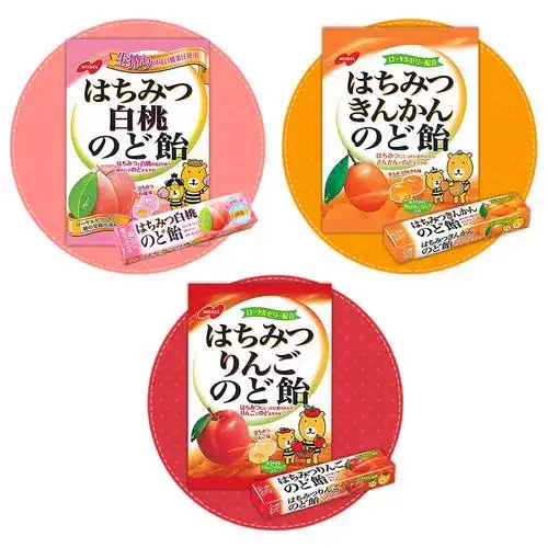 日本进口零食品nobel诺贝尔润喉糖白桃味水果糖10粒43g条装糖果