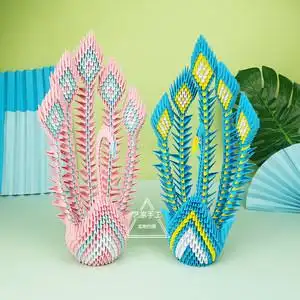 三角插废物利用手工制作diy材料包编织三角插折纸创意3纸缘手工三角插