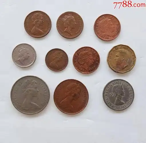 英国硬币10枚旧品外国钱币