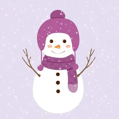清新可爱卡通冬天雪人
