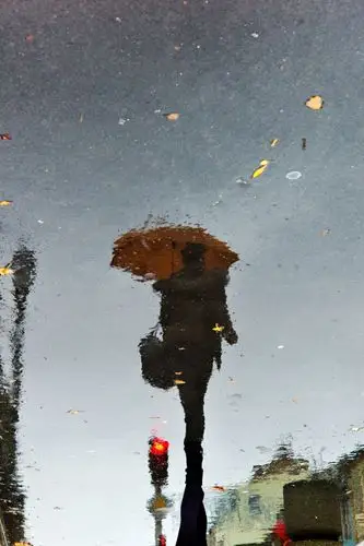 雨天的倒影世界