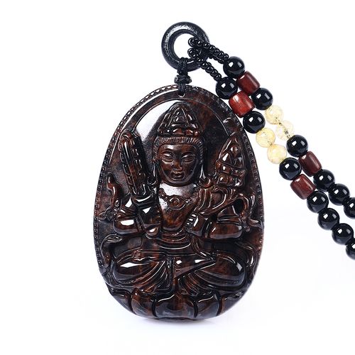 红竹石金丝红曜石虚空藏菩萨吊坠生肖属牛属虎守护神本命佛