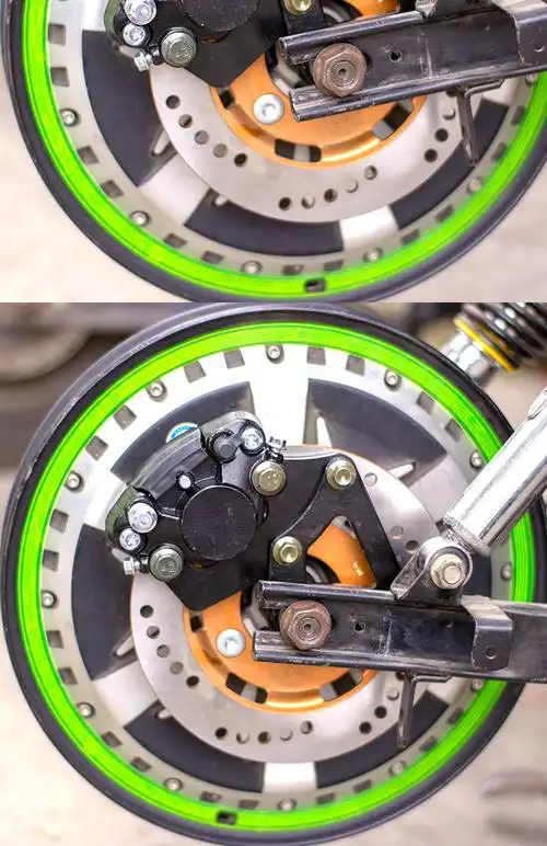 电动车电瓶车后轮鼓改碟刹总成套装对推螃蟹刹车卡钳总成对轩缸泵螃蟹