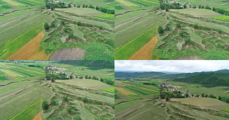 祖国风光谷地田地彩色耕地4k