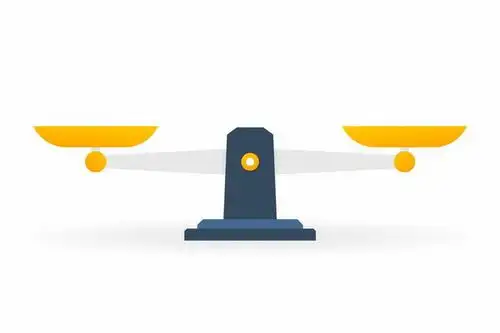 扁平化风格黄色托盘天平秤png图片免抠矢量素材