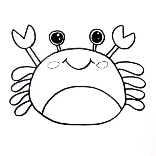 《小螃蟹》#创作灵感 #创意美术 #创意线描 #创意儿童画  - 抖音