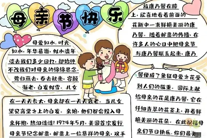 感恩母亲节 #母亲节手抄报素材 #母亲节手抄报内容 #母亲节 - 抖音