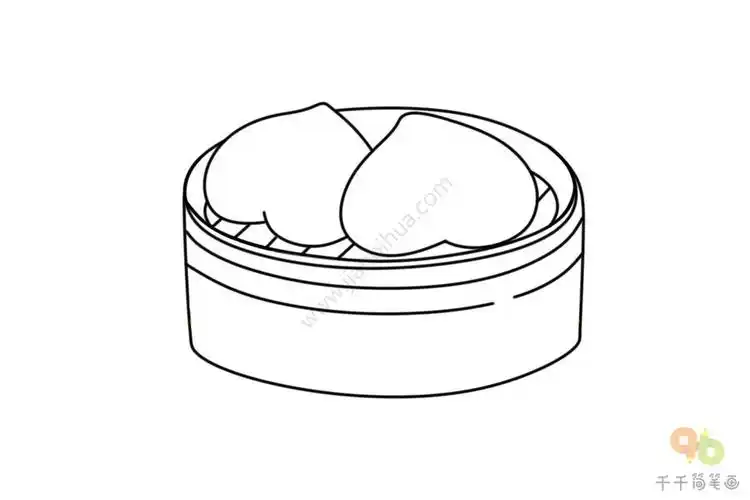 江南美食 寿桃包简笔画_地方美食简笔画